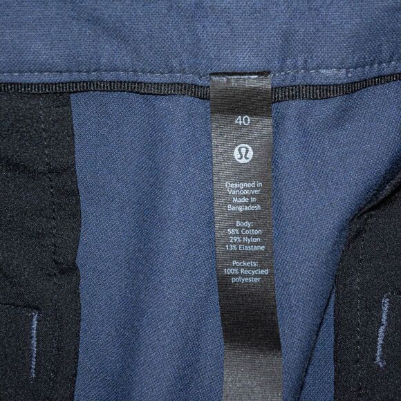 Lululemon Men's commission Classic fit Pants in navy blue size 40 - Picture 9 of 9